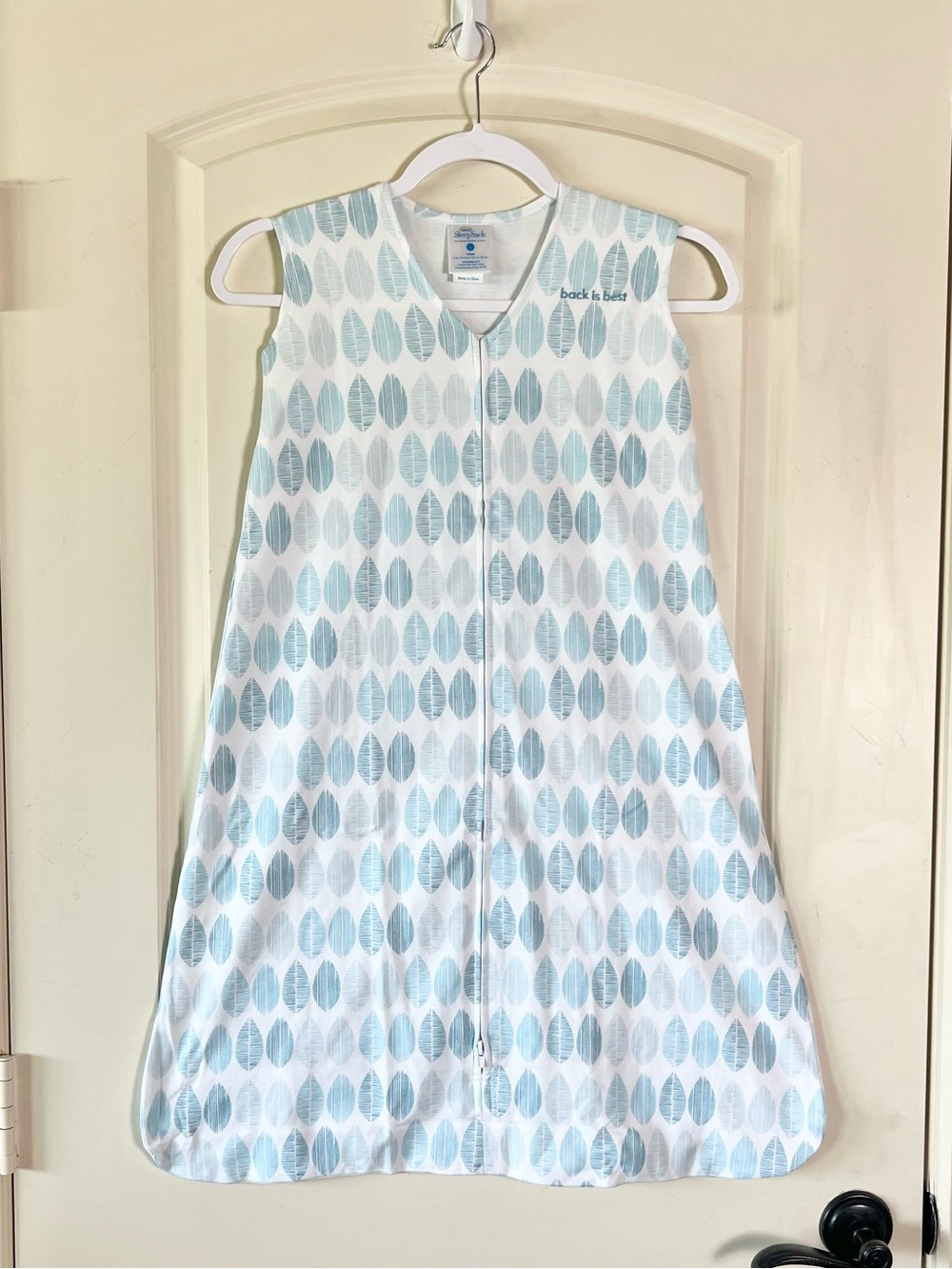 HALO SleepSack 100% Cotton Wearable Blanket Teal Leaf Large 12-18 Months NWOT